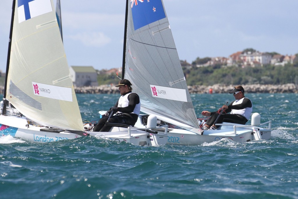 July 29, 2012  Finn class  Race 1 Dan Slater © Richard Gladwell www.photosport.co.nz